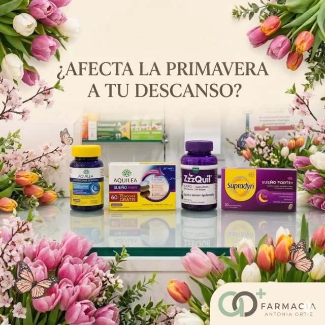 ​¿Te cuesta más de la cuenta cerrar los ojos ahora que ha llegado el buen tiempo? 🌸💤

​Con la llegada de la primavera, nuestro cuerpo experimenta cambios: más horas de luz, cambios de temperatura y la temida astenia primaveral. Todo esto puede alterar la producción de melatonina y hacer que tus noches sean más largas de lo habitual.

​En Farmacia Antonia Ortiz queremos que disfrutes del día con energía, y eso empieza con un descanso reparador. 🌙

​Contamos con soluciones específicas para ayudarte a:
1️⃣ Conciliar el sueño más rápido.
2️⃣ Evitar los despertares nocturnos.
3️⃣ Despertar sin sensación de cansancio.

​¡Pregúntanos y encontraremos el aliado perfecto para tu ritmo!

#FarmaciaAntoniaOrtiz #Descanso #Primavera #Salud #SueñoReparador