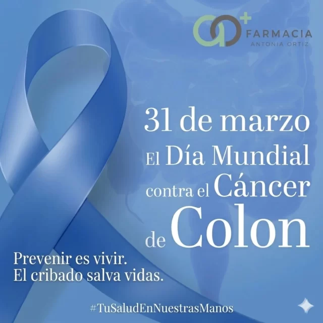 Hoy, 31 de marzo, nos sumamos al Día Mundial del Cáncer de Colon. 📅
Una fecha para recordar que la mejor cura es la prevención.
​El cáncer de colon es uno de los pocos cánceres que se puede prevenir si se detecta a tiempo. ✅

​En Farmacia Antonia Ortiz queremos ponértelo fácil. Tenemos a tu disposición el Test de Sangre Oculta en Heces (SOH) de @AllTest, una herramienta sencilla y discreta que puede marcar la diferencia.

​✅ Un simple análisis de sangre oculta en heces para detección temprana.
✅ Un pequeño paso para tu tranquilidad.

​¡No lo dejes para mañana! Pasa por la farmacia y te informamos sobre cómo realizar este test crucial para tu salud. 💙

​#DíaMundialCáncerColon #Prevención #DetecciónTemprana #TestSangreOculta #SaludIntestinal