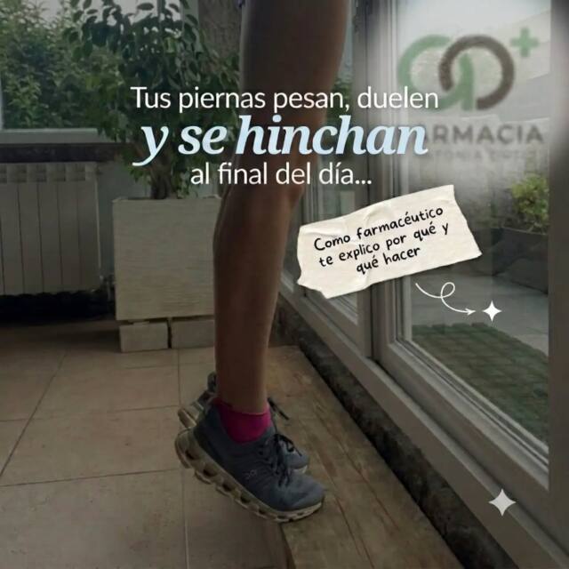 ​¿Te suena esa sensación de pesadez al llegar a casa? 

😫 Las piernas hinchadas no son solo una molestia estética; es el aviso de que tu circulación necesita un poco de ayuda.
​Como farmacéutica, veo esto a diario y quiero contarte por qué sucede y, lo más importante, cómo aliviarlo. ⬇️

​✨ El porqué: Durante el día, la gravedad y la falta de movimiento (ya sea por estar mucho tiempo de pie o sentada) dificultan el retorno venoso.

✨ Qué hacer:
1️⃣ Movimiento: Aprovecha cualquier momento para caminar o activar los gemelos.
2️⃣ Frío: Duchas de agua fría en las piernas al final del día.
3️⃣ Elevación: Pon las piernas en alto al descansar.
4️⃣ Consulta en farmacia: Tenemos geles, suplementos y medias de compresión que marcan una diferencia enorme.

​¿Te pasa a menudo? Cuéntame en comentarios o pásate por la farmacia y buscamos la mejor solución para ti. 👩‍🔬💙

​#SaludFarmacia #PiernasCansadas #Circulacion #ConsejoFarmaceutico #Bienestar