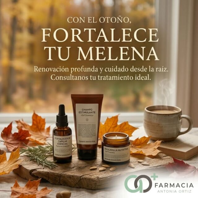 ​🍂 Que caigan las hojas, no tu melena. 🍂

​Con la llegada del otoño, es totalmente normal notar una mayor pérdida de cabello. Es el ciclo natural de renovación de nuestra melena, pero… ¡eso no significa que no podamos protegerla y fortalecerla! 💪✨

​En Farmacia Antonia Ortiz queremos acompañarte para que tu pelo renazca más fuerte, denso y brillante que nunca esta temporada. 🌾✨

​💡 ¿Qué necesita tu cabello en esta época?

1️⃣ Nutrición desde el interior: Vitaminas y complementos anticaída específicos.
2️⃣ Cuidado externo: Champús y lociones fortificantes para estimular el cuero cabelludo.
3️⃣ Constancia: Tratarlo a tiempo marca la diferencia entre la caída estacional y la pérdida de densidad.

​👉 Pasate por nuestra farmacia y te asesoraremos encantad@s para encontrar el tratamiento anticaída ideal según tus necesidades. ¡Pide consejo a nuestro equipo!

​👇 ¿Has empezado a notar la caída del otoño? Cuéntanos en comentarios o envíanos un mensaje directo.

​
#FarmaciaAntoniaOrtiz #CaidaDelCabello #CuidadoCapilar #Otoño #SaludCapilar