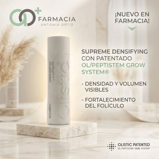 ​✨ ¡Novedad en Farmacia Antonia Ortiz! ✨

​Cuidar tu cabello desde la raíz ahora es más fácil con el nuevo The Shampoo de Olistic 🧴💚

​Diseñado para aportar densidad, volumen y fuerza a tu melena, este champú incorpora el innovador complejo patentado OL/PEPTISTEM GROW SYSTEM®, formulado para estimular y fortalecer el folículo capilar desde el primer lavado.

​🌱 Ideal para complementar tu rutina anticaída o simplemente para lucir un cabello con más cuerpo, vitalidad y brillo.

​📍 Ya disponible en nuestra farmacia. ¡Ven a descubrirlo y te asesoramos según las necesidades de tu cabello!
​—
​#FarmaciaAntoniaOrtiz #Olistic #OlisticNext #SaludCapilar #CuidadoDelCabello